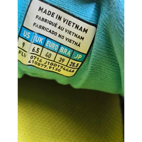 Mizuno WAVE INSPIRE 13 womens Running Shoes Blue Yellow Silver Gray size 9 - Picture 10 of 10